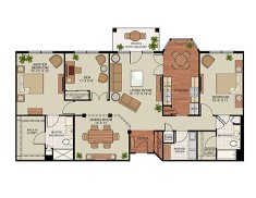 The Gatesworth Two-Bedroom Deluxe Residence (Plan E) floorplan