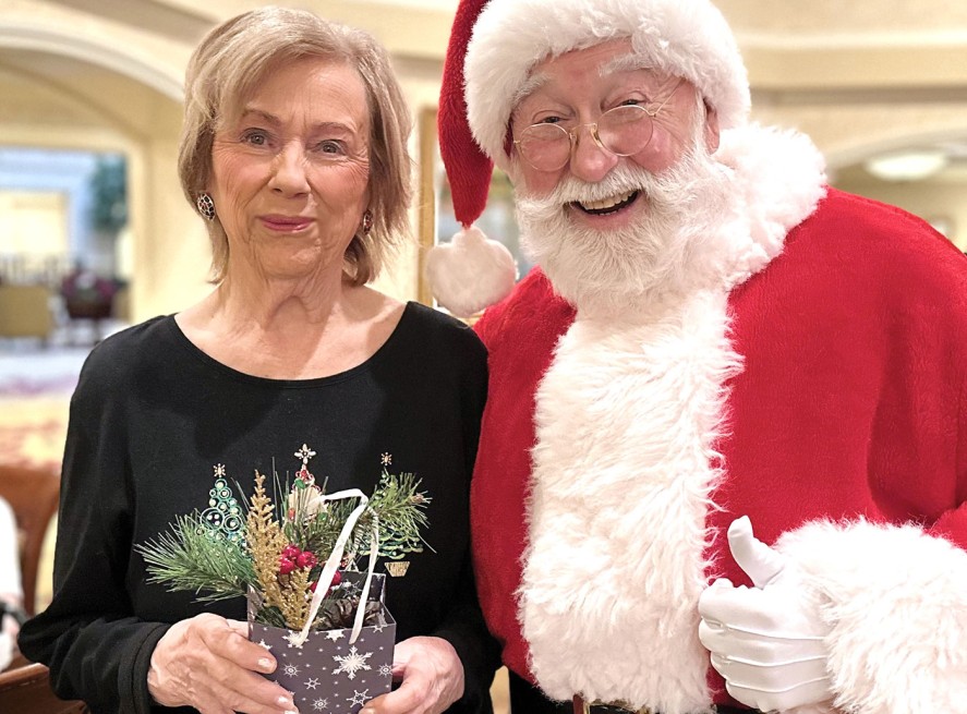 Janet Parker with Santa.